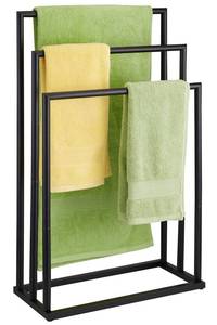 lot 15305 image: Free Standing Towel Rack, 3 Tier Stainless Steel Towel Racks for Bathroom, Black Towel Rack Holder Stand, DECLUTTR