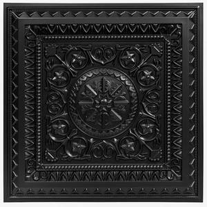 lot 18816 image: Art3d Drop Ceiling Tiles, Glue up Ceiling Tiles, 2x2 Plastic Sheet in Black (12-Pack, 48 Sq.ft)