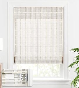 lot 18839 image: LazBlinds No Tools No Drill Bamboo Roller Shades, Cordless Bamboo Blinds, Light Filtering Bamboo Roll Up Blinds for Windows, Wood Window Blinds - Actual Blinds Size 22 15 W x 72 H, Whitewash B