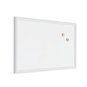 lot 18538 image: U Brands Farmhouse Magnetic Dry Erase Board, 30x20, White Wood Style Frame, Includes 2 Magnets