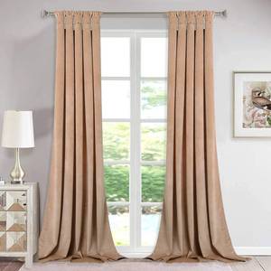 lot 18649 image: StangH Blush Velvet Curtains Kids Room - Nursery Super Soft Velvet Window Curtains, Twist Tab Design Privacy Protect Sunlight Glare Blocking Curtain Panels for Bedroom, Blush Beige, 52 x 84, 2 Panels