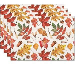 lot 18674 image: Fall Maple Leaves Placemats Set of 4
