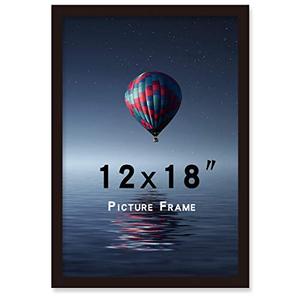 lot 18694 image: SKAOTUS 12x18 Picture Frame Black Solid Wood Wall Mounting Certificate Poster Photo Frame(Black,1 Pack)
