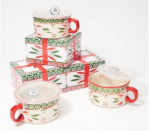 lot 18756 image: Temp-tations Seasonal Set of 4 Meal Mugs