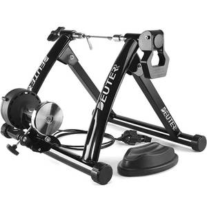 lot 18757 image: Bike Trainer, Magnetic Bicycle Stationary Stand for Indoor Exercise Riding, 26-29 & 700C Wheels, Quick Release Skewer & Front Wheel Riser Block Included