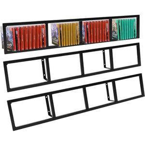 lot 18758 image: CD Storage Rack Media Storage Rack Wall Mount 34in CD Organizer Shelf CD Holder Rack 3 Pack CD DVD Storage Racks Iron Video Game Organizer for Living Room Bedroom Black