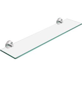 lot 18762 image: KES Glass Bathroom Shelf, 23.6 Inches Glass Shelf for Bathroom with Tempered Glass Floating Shelves Bathroom SUS 304 Stainless Steel Wall Mount Brushed Finish