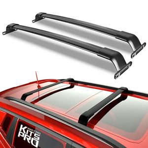 lot 18779 image: KitsPro 260lb Roof Rack Cross Bars for 2022-2024 Jeep Grand Cherokee, 2021-2024 Grand Cherokee L, Matte Black Heavy Duty Aluminum Cargo Crossbar (ONLY FIT Factory Flushed Side Rails)