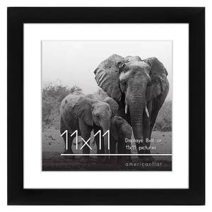 lot 18790 image: Americanflat 11x11 Picture Frame in Black - Use as 8x8 Picture Frame with Mat or 11x11 Frame Without Mat - Engineered Wood Photo Frame with Shatter-Resistant Glass - Square Picture Frame for Wall