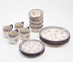 lot 18803 image: Temp-tations 16-Piece Essential Dinnerware Set (Old World Eggplant)