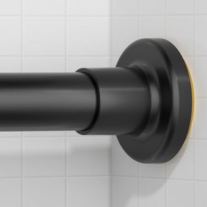lot 18832 image: Authandis Black Shower Curtain Rods No Drilling,1 Inch Diameter Adjustable Tension Rods for Windows 31 to 56 Inch,Shower Rod for Bathroom,Closet Rod,No Rust