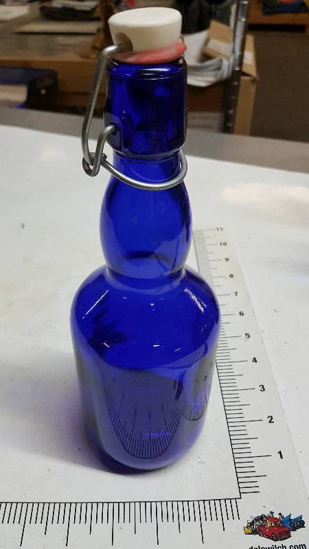 lot 5844 image: Cool blue beverage bottle with cork