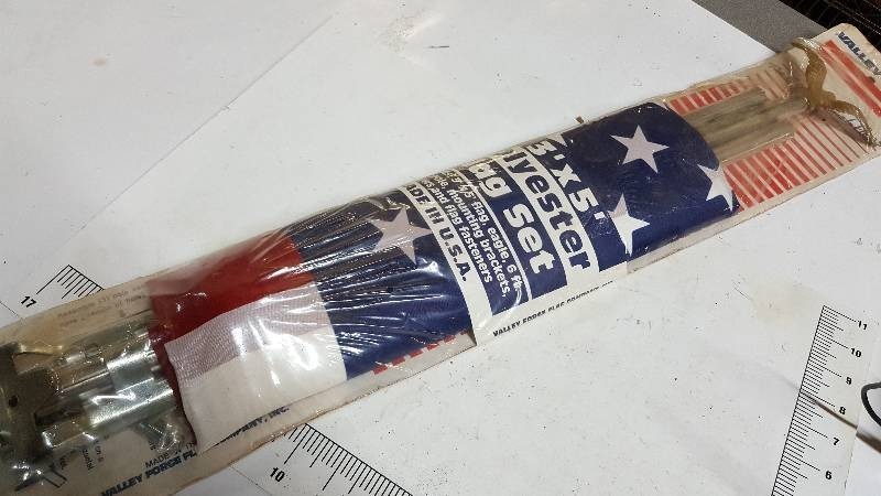 lot 5814 image: American Flag with pole and mounting bracket, made in the USA 3x5 Flag