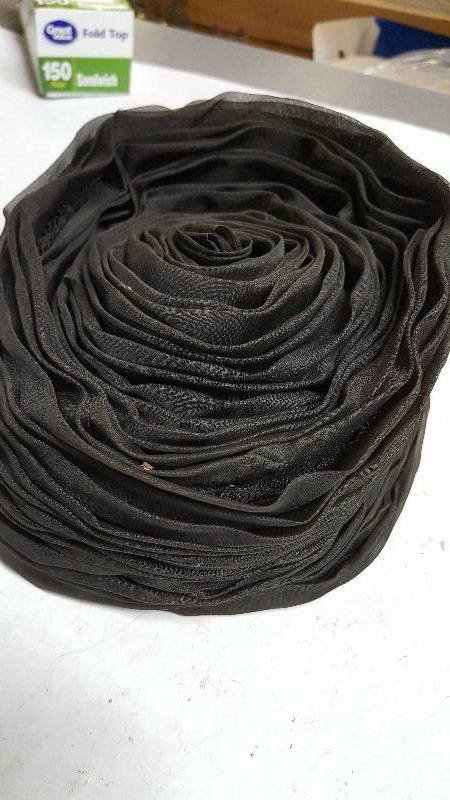 lot 5825 image: Black ruffled vintage High Tea Hat