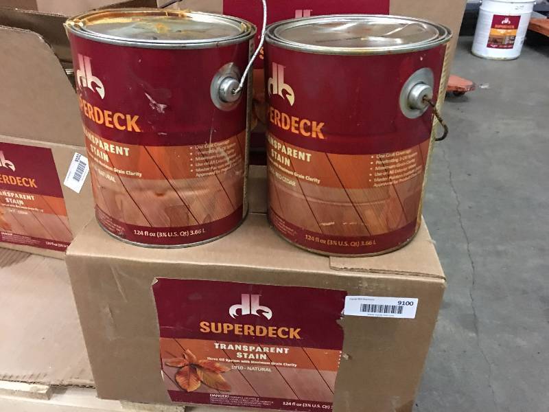 lot 9100 image: 4 GAL. SUPERDECK TRANSPARENT STAIN -