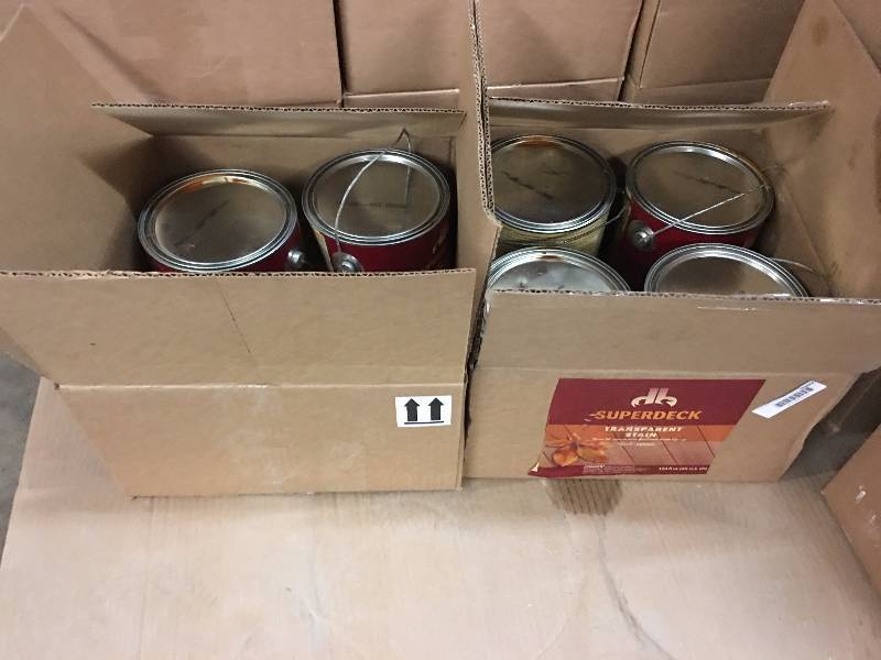 lot 9102 image: 6 GALLONS OF SUPERDECK TRANSPARENT WOOD STAIN 1901 CEDAR