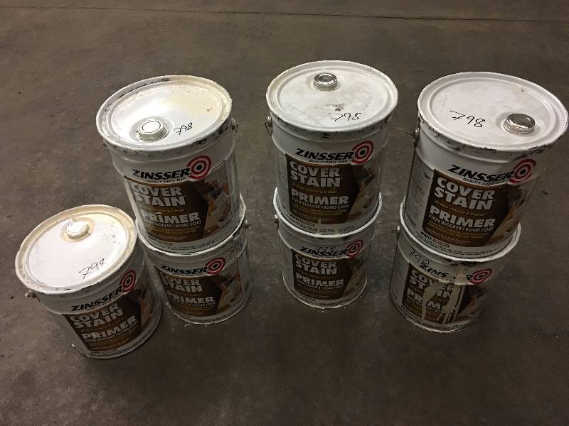 lot 798 image: 7 PAILS OF ZINSSER PRIMER