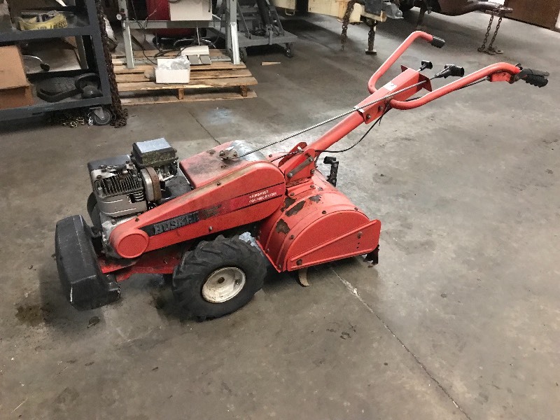 lot 63 image: 5HP HUSKEE TILLER 18  NEEDS SOME TLC BUT IT IS COMPLETE