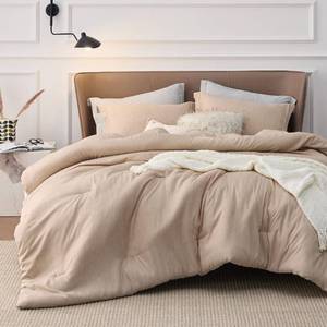 lot 79900 image: Bedsure TwinTwin XL Comforter Set - Warm Sand Comforter Twin Extra Long, Soft Bedding for All Seasons, Cationic Dyed Bedding Set, 2 Pieces, 1 Comforter (68x88) and 1 Pillow Sham (20x262)