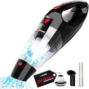 lot 79904 image: VacLife Handheld Vacuum, Car Vacuum Cleaner Cordless, Mini Portable Rechargeable Vacuum Cleaner with 2 Filters, Red (VL188-N)