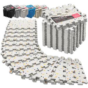lot 79922 image: Gym Flooring Set - Interlocking EVA Soft Foam Floor Mat, 18 Pieces Puzzle Rubber Tiles Protective Ground Surface Protection, Play Workout Exercise Mats Underlay Matting Sports Pool Home Fitness Garage
