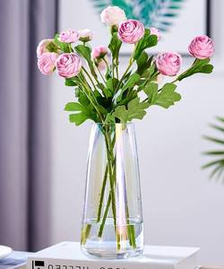 lot 79930 image: Aoderun Glass Vase for Flowers Modern Vases Home Decor Unique Flower Vase for Bouquet 8.7 Centerpiece Vase Decor Room,Living Room,Library,Office,Table,Entryway,Modern Farmhouse(Iridescent Clear)