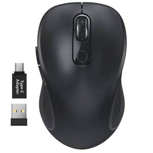 lot 79935 image: WisFox 2.4G Wireless Mouse for Laptop, Ergonomic Computer Mouse with USB Receiver and Type-C Adapter, 3 Adjustable Levels, 6 Button Cordless Wireless Mice for Windows Mac PC Notebook (Fuchsia)