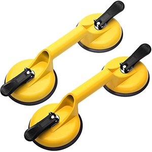 lot 79940 image: FCHO Suction Cups Heavy Duty Aluminum Vacuum Plate Handle Glass Holder Hooks to Lift Large GlassTile LifterMoving GlassPad for LiftingDent Puller (2 Pack)