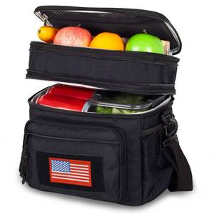 lot 79951 image: ATRIPACK Lunch Bag for Men, Double Deck Tactical Lunch Box Work with Shoulder Strap MOLLE Webbing Large Lunch Cooler Leakproof Insulated Black