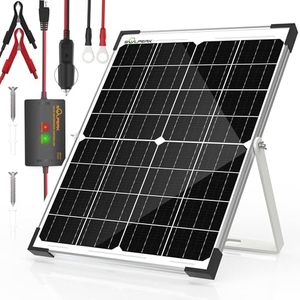 lot 79954 image: SOLPERK 25W 12V Solar Battery Charger, Waterpoof Solar Panel Kit with Energy Saving Controller for Car RV Trailer Marine Boat Motorcycle Truck Tractor Etc
