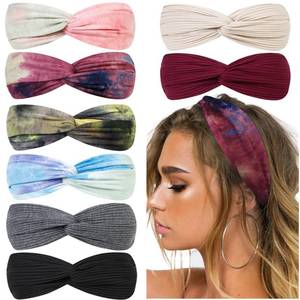 lot 79975 image: Huachi Boho Headbands for Women Fashion Women Headband Tie Dye Soft Elastic Hair Bands for Womens Hair Fashion Twist Turban Hair Wraps for Girls Summer Hair Accessories