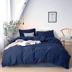 lot 79978 image: Cottonight Navy Blue Comforter Set King Men Women Dark Blue Solid Navy Blanket Quilts Cotton Ultra Soft Breathable Soft Bedding Comforter Sets for King Bed