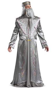 lot 79985 image: Disguise mens Dumbledore Costume, Official Harry Potter Wizarding World Robe and Hat Outfit Adult Sized Costumes, Silver, XXL 50-52 US