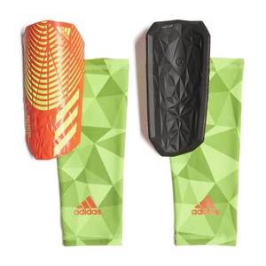 lot 79991 image: Unisex-Adult Competition Predator Shin Guard Solar RedTeam Solar GreenTeam Solar Green Large