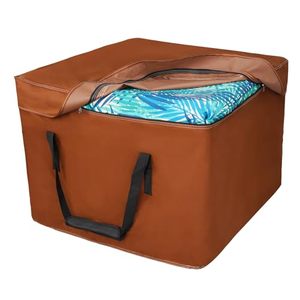 lot 80009 image: NettyPro Outdoor Patio Cushion Storage Bags 32 x 32 x 24 inch Water-Resistant Heavy Duty Small Storage Bag for Cushions, Brown