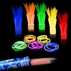 lot 80031 image: Ortholabs Glow Sticks Party Supplies 100 Pack - Light up Glow in the Dark Party favor supplies for Christmas, Wedding, Birthday Decoration, Camping Games & Other Activities (100 Pack)