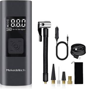 lot 80041 image: Tire Inflator Air Compressor Portable,Air Pump for inflatables,MekedeTech Rechargeable Battery Powered Electric Bike Air Pump wPressure Gauge,150PSI Wireless Pump for Car,Motorcyle,Balls