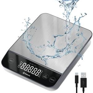 lot 80042 image: Etekcity Food Kitchen Scale 22lb, Digital Scale Weight Grams and Oz, IPX6 Waterproof, Type-C Rechargeable, 304 Stainless Steel, 0.05oz1g Precise Graduation, 5 Units for Baking and Cooking