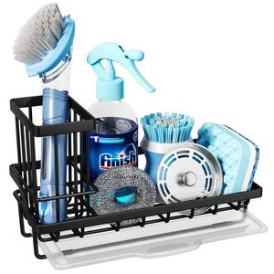 lot 80075 image: Consumest Sponge Holder for Kitchen Sink - Sink Caddy Kitchen Sink Organizer with Removable Drip Tray for Countertop Dish Soap Dispenser Brush Storage Kitchen Accessories 304 Stainless Steel - Black