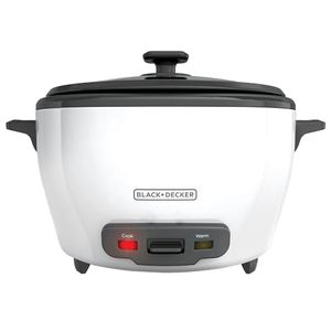 lot 80086 image: BLACKDECKER 6-Cup Rice Cooker, RC506, 3-cup Uncooked Rice, Steaming Basket, Removable Non-Stick Bowl, One Touch