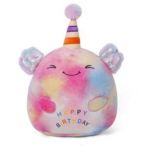 lot 80096 image: 24 lnch Happy Birthday Axolotl Stuffed Animal Birthday Plush Toy Plushies Pillow Soft Plushie Doll Gifts for Girls Boys Christmas Decoration