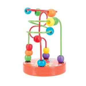 lot 80102 image: Nuby Coloful Mini Wooden Bead Maze Roller Coaster- Early Educational Toy