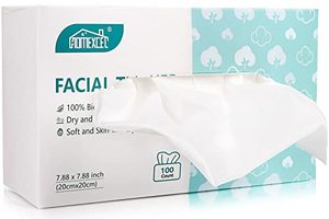 lot 80116 image: HOMEXCEL Soft Dry Wipe 1 Pack, Unscented Facial Tissues 100% Biodegradable, Disposable Face Towels, Dry and Wet Use for Baby Adult Sensitive Skin, Make-up Wipes, Facial Washcloth100 Count