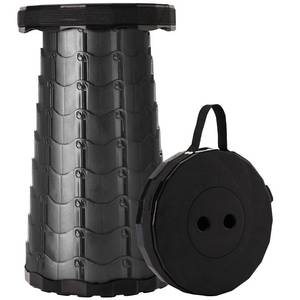 lot 80122 image: Doseno Upgraded Foldable Stool Thickened, Portable Collapsible Stool Retractable Stool for Fishing, Hiking Tours, BBQ, Parties, Outdoor Activities (Black)