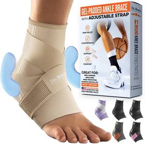 lot 80127 image: DR. BRACE ELITE Ankle Brace with strap (Beige, Large)