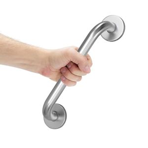 lot 80132 image: AmazerBath Shower Grab Bars for Bathtubs and Showers, Handicap Grab Bars for Shower Anti Slip, Shower Grab Bars for Senior for Wall Stainless Steel, Holds up to 500LBs, 12L x 1D, Brushed Nickel