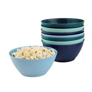 lot 80164 image: US Acrylic Fresco 28 oz. Plastic Stackable Cereal Bowls for Snacks and Ice Cream in Coastal Colors  Set of 8  6-inch Reusable, BPA-Free, Made in the USA, Dishwasher Safe Dinnerware