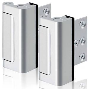 lot 80170 image: GreaTalent 2PACK Home Security Door Reinforcement Lock Childproof, Add High Security to Home Prevent Unauthorized Entry, Aluminum Construction Finish, Frame Lock, Silver