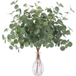 lot 80175 image: FUNARTY 6pcs Artificial Eucalyptus Leaves Stems 25in Tall with 80 Leaves Greenery Stems Fake Silver Dollar Eucalyptus Plant Branches for Farmhouse Vase Bouquets Wedding Home Decor