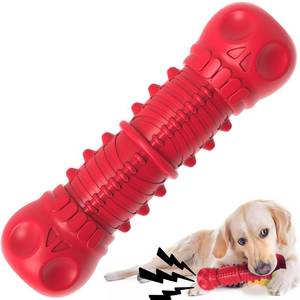 lot 80177 image: ZIKATON Dog Squeaky Toys for Aggressive Chewers, Durable Dog Chew Toys for Large Medium Breed Dog, Dog Toys, Tough Durable Dogs Toys with Natural Rubber (A Red, for Larege Dogs)